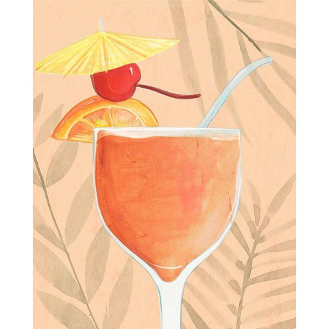 Tropical Cocktail I White Modern Wood Framed Art Print by Warren, Annie