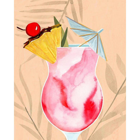 Tropical Cocktail II White Modern Wood Framed Art Print by Warren, Annie