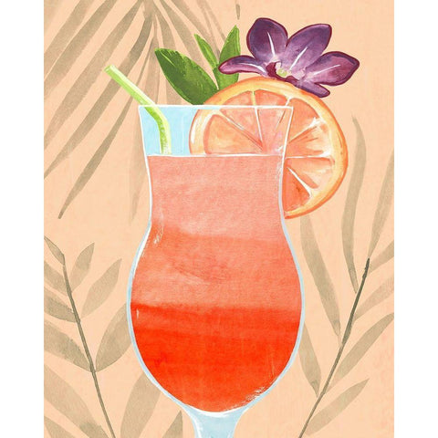 Tropical Cocktail III Black Modern Wood Framed Art Print with Double Matting by Warren, Annie