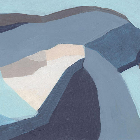 Blue Chrysalis IV White Modern Wood Framed Art Print with Double Matting by Vess, June Erica