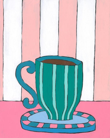 Mid Morning Coffee II Black Ornate Wood Framed Art Print with Double Matting by Moore, Regina