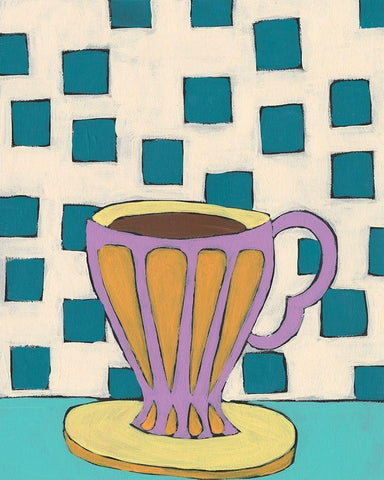 Mid Morning Coffee III Black Ornate Wood Framed Art Print with Double Matting by Moore, Regina