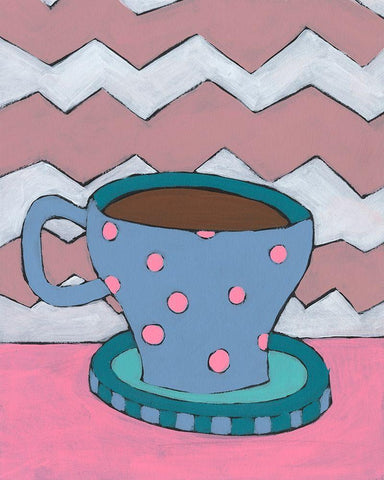 Mid Morning Coffee V Black Ornate Wood Framed Art Print with Double Matting by Moore, Regina