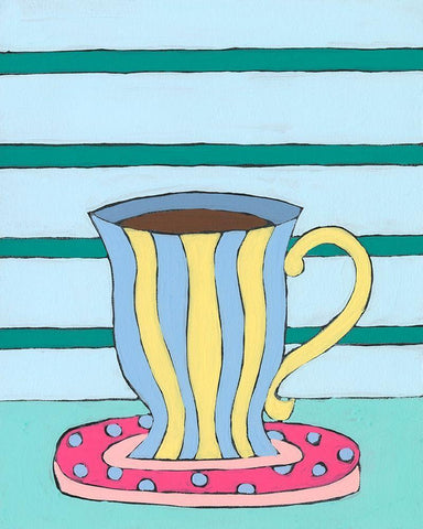 Mid Morning Coffee VI Black Ornate Wood Framed Art Print with Double Matting by Moore, Regina