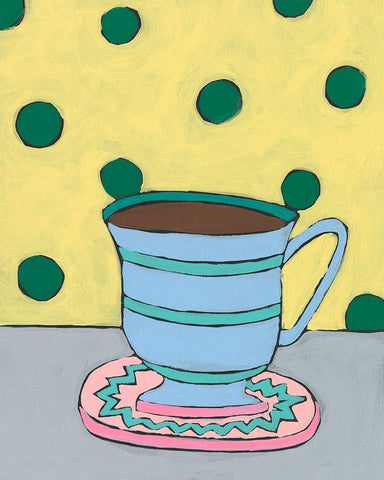 Mid Morning Coffee VIII White Modern Wood Framed Art Print with Double Matting by Moore, Regina