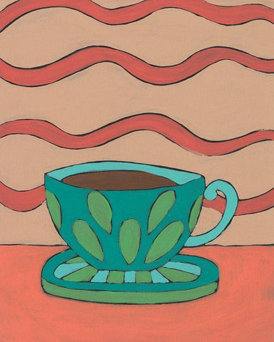 Mid Morning Coffee IX White Modern Wood Framed Art Print with Double Matting by Moore, Regina