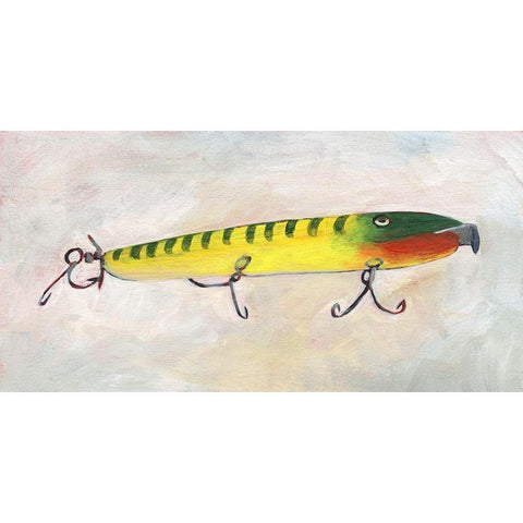 Retro Fishing Lure I Black Modern Wood Framed Art Print by Moore, Regina