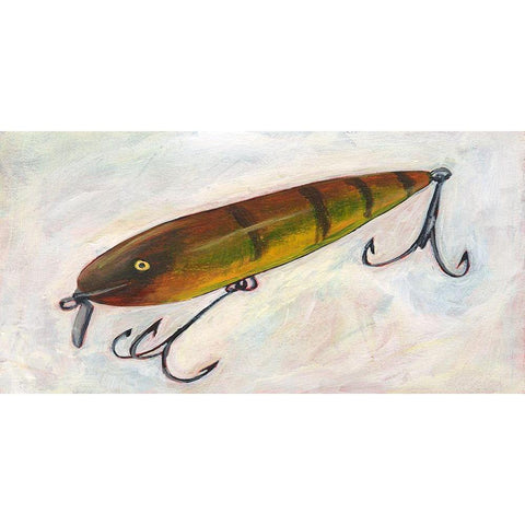Retro Fishing Lure II Black Modern Wood Framed Art Print with Double Matting by Moore, Regina