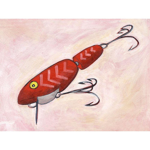 Retro Fishing Lure VI Black Modern Wood Framed Art Print by Moore, Regina