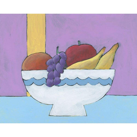 White Fruit Bowl I Gold Ornate Wood Framed Art Print with Double Matting by Moore, Regina