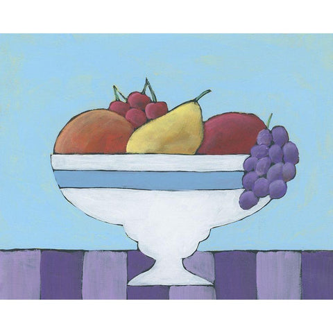 White Fruit Bowl II Gold Ornate Wood Framed Art Print with Double Matting by Moore, Regina