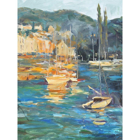 Harbor Side I Black Modern Wood Framed Art Print with Double Matting by Stevens, Allayn
