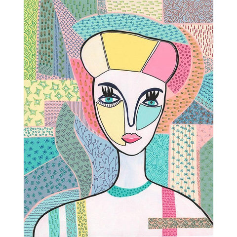 Pattern Lady II Black Modern Wood Framed Art Print by Moore, Regina