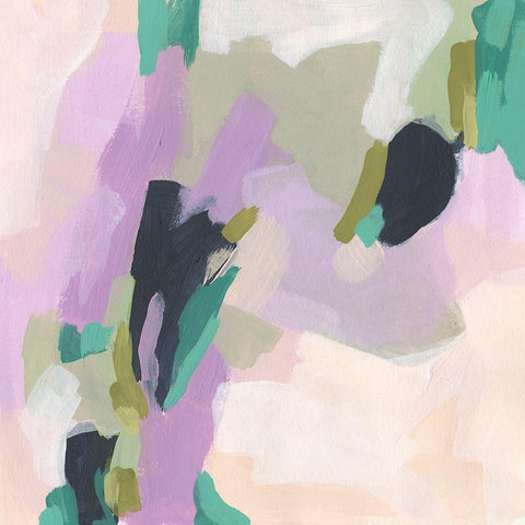 Lavender Swirl I Gold Ornate Wood Framed Art Print with Double Matting by Vess, June Erica