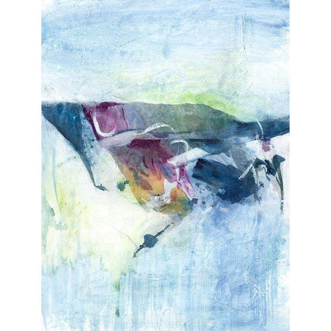 Gliding on Ice II Black Modern Wood Framed Art Print with Double Matting by Combs, Joyce