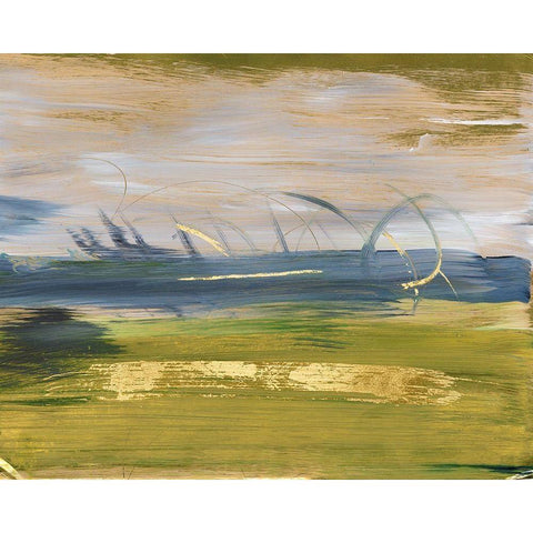 Sky and Land I Black Modern Wood Framed Art Print with Double Matting by Combs, Joyce