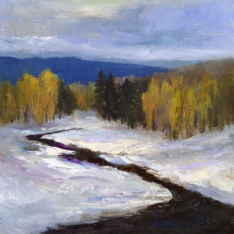 Mountain Colors II Black Ornate Wood Framed Art Print with Double Matting by Finch, Sheila