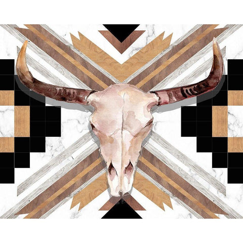 Santa Fe Skulls VI White Modern Wood Framed Art Print by Parker, Jennifer Paxton