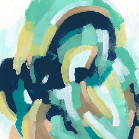 Mint Synergy I White Modern Wood Framed Art Print by Vess, June Erica