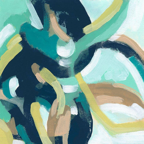 Mint Synergy II Black Modern Wood Framed Art Print by Vess, June Erica