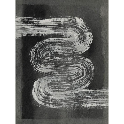 Grey Linear Path I Black Modern Wood Framed Art Print by Goldberger, Jennifer