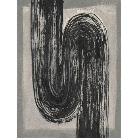 Grey Linear Path II Gold Ornate Wood Framed Art Print with Double Matting by Goldberger, Jennifer