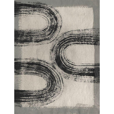 Grey Linear Path III Black Modern Wood Framed Art Print by Goldberger, Jennifer