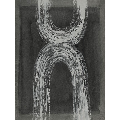 Grey Linear Path IV White Modern Wood Framed Art Print by Goldberger, Jennifer