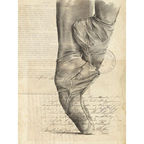 On Pointe I Black Modern Wood Framed Art Print with Double Matting by Parker, Jennifer Paxton