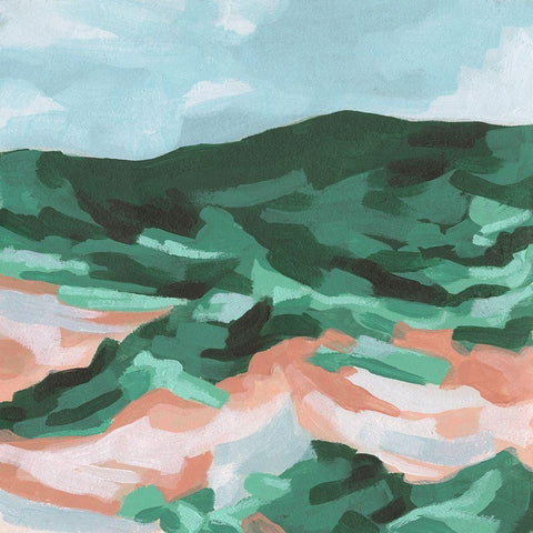 Seafoam Hills II White Modern Wood Framed Art Print by Vess, June Erica