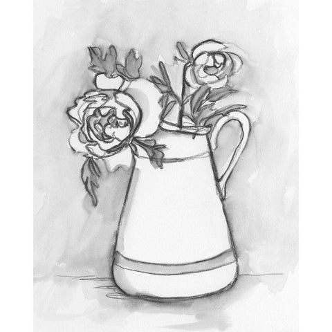 Backyard Bouquet I Black Modern Wood Framed Art Print by Caroline, Emma