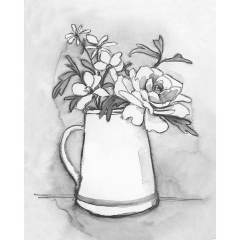 Backyard Bouquet II Black Modern Wood Framed Art Print by Caroline, Emma