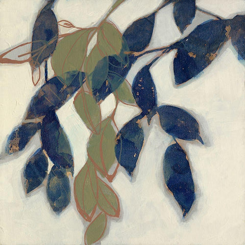 Entwined Leaves I White Modern Wood Framed Art Print by Goldberger, Jennifer