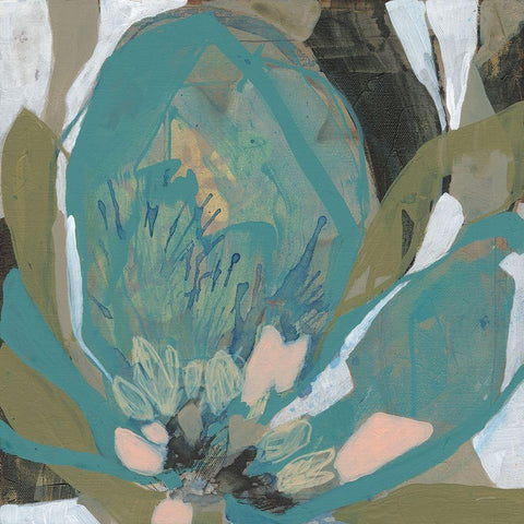 Petal Puzzle I Black Modern Wood Framed Art Print by Goldberger, Jennifer