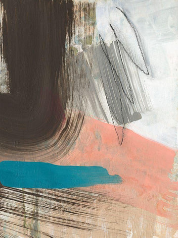 Swiped I White Modern Wood Framed Art Print with Double Matting by Goldberger, Jennifer