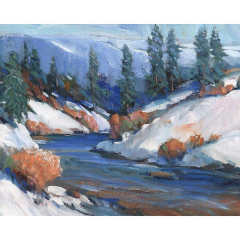 First Snow II Black Modern Wood Framed Art Print with Double Matting by OToole, Tim