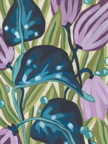 Tropical Jewels I Black Ornate Wood Framed Art Print with Double Matting by Vess, June Erica