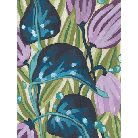 Tropical Jewels I Black Modern Wood Framed Art Print by Vess, June Erica