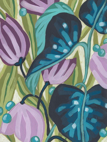 Tropical Jewels II Black Ornate Wood Framed Art Print with Double Matting by Vess, June Erica