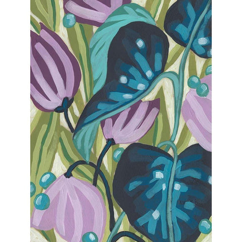 Tropical Jewels II White Modern Wood Framed Art Print by Vess, June Erica