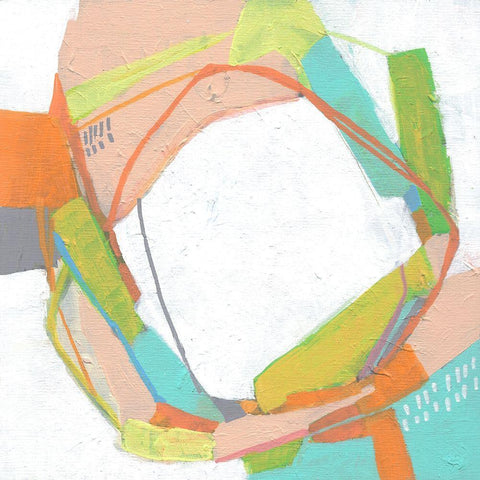 Candy Whorl I Gold Ornate Wood Framed Art Print with Double Matting by Goldberger, Jennifer