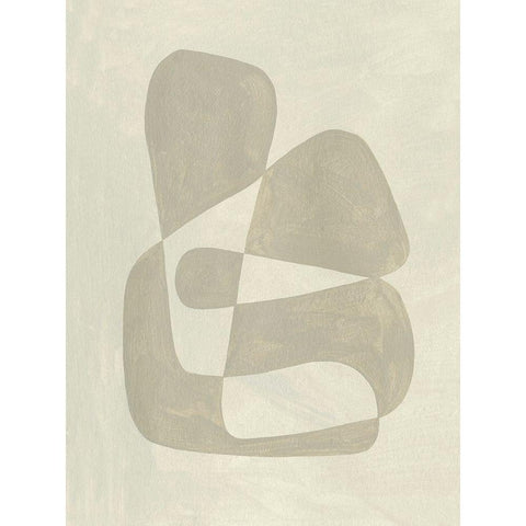 Soft Shape II Black Modern Wood Framed Art Print with Double Matting by Caroline, Emma