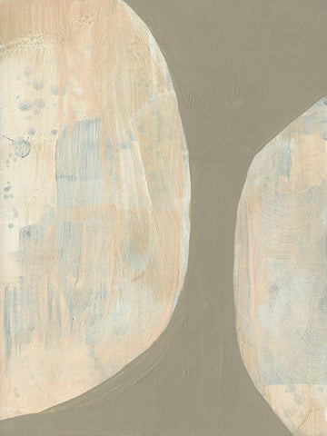 Split Orbs I White Modern Wood Framed Art Print with Double Matting by Goldberger, Jennifer