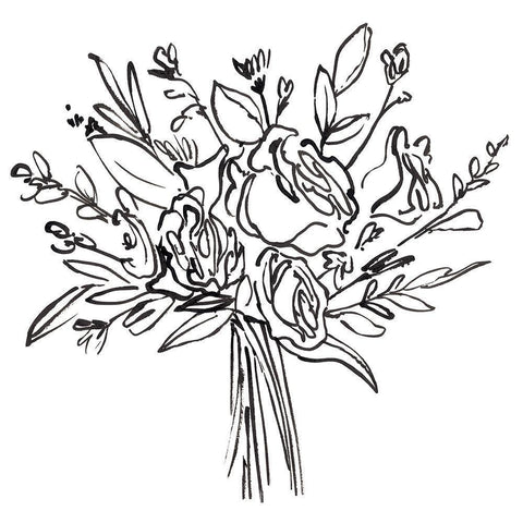 Bouquet a Day I White Modern Wood Framed Art Print with Double Matting by Warren, Annie