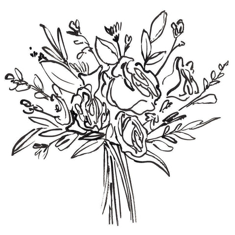 Bouquet a Day I White Modern Wood Framed Art Print by Warren, Annie