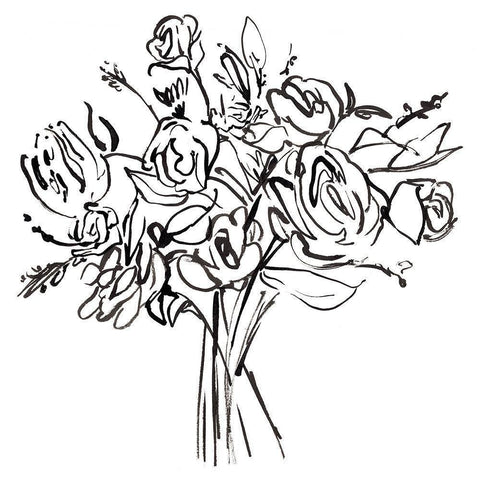 Bouquet a Day II White Modern Wood Framed Art Print by Warren, Annie