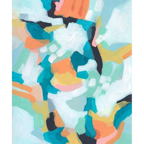 Sorbet Swirl I Black Modern Wood Framed Art Print with Double Matting by Vess, June Erica