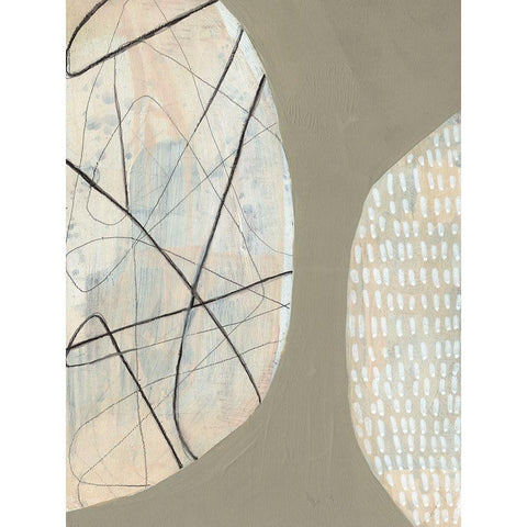 Orb Patterns II Black Modern Wood Framed Art Print with Double Matting by Goldberger, Jennifer