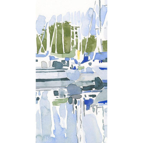 Sailboat Reflections I White Modern Wood Framed Art Print by Caroline, Emma