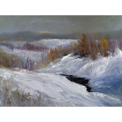 Fresh Snow Gold Ornate Wood Framed Art Print with Double Matting by Finch, Sheila